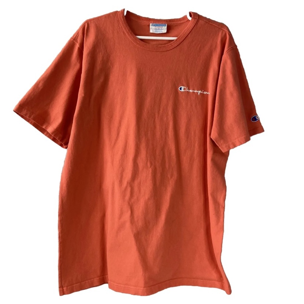 Champion | Men’s Short Sleeve Orange Crew Neck Embroidered Logo Sports Size XL